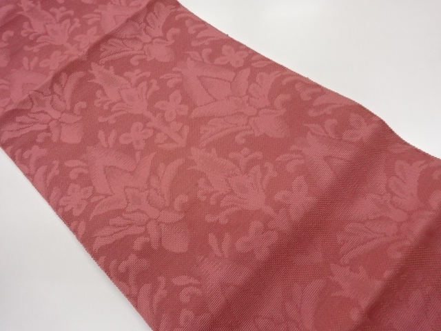 JAPANESE KIMONO / ABSTRACT FLORAL PATTERN WOVEN NAGOYA OBI